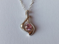 Preview: silver chain with pink zirconia pendant in free design-anchor chain 45 cm